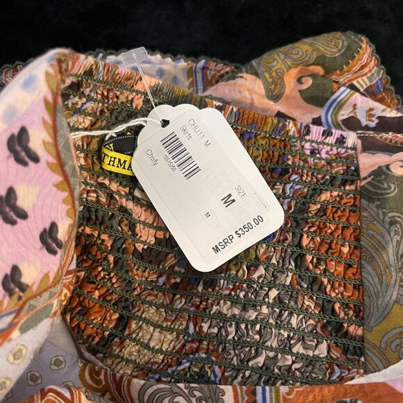 CHUFY Jag Skirt Soumy Olive Silk Blend Mini NWT M - Picture 8 of 11